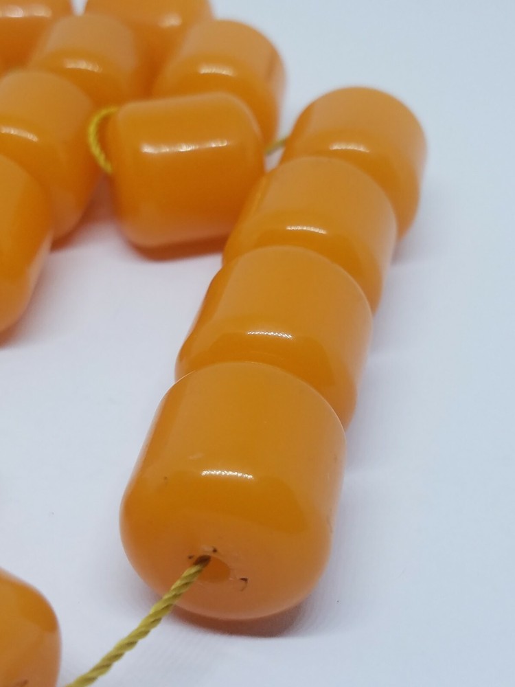 Vintage Egg Yolk Lucite Plastic Praying Beads Tassel