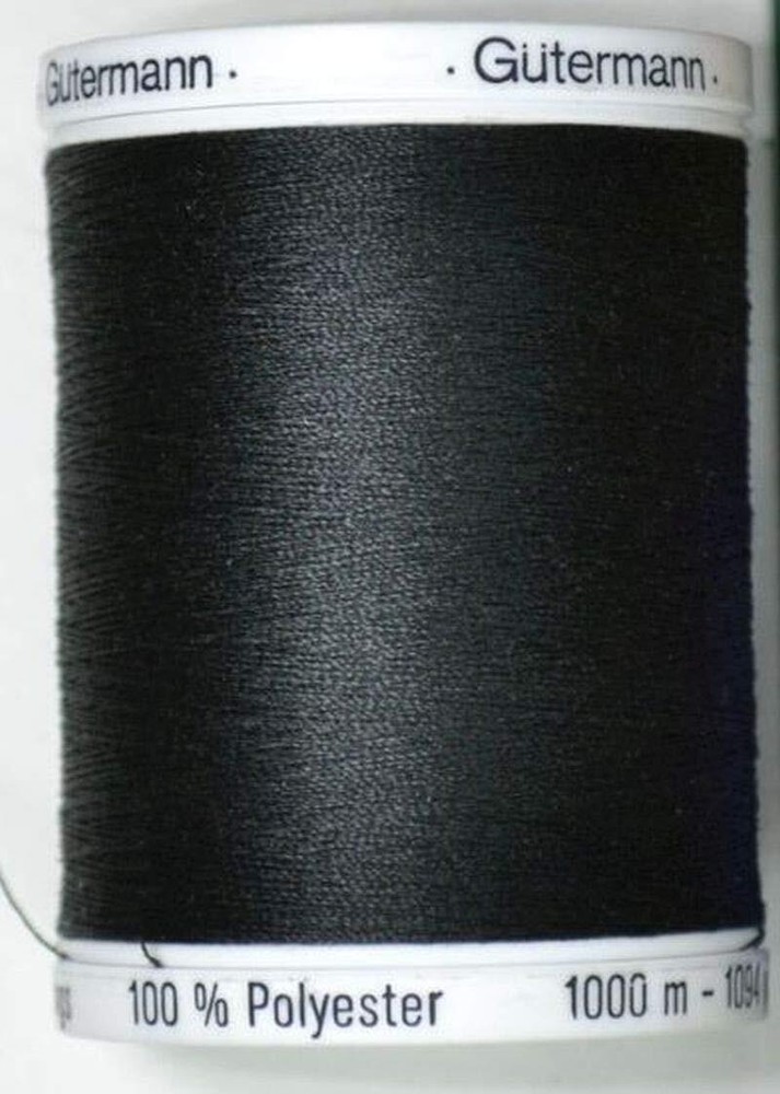 Gutermann Black Polyester Sew-All Thread 1000m Durable Sewing Thread
