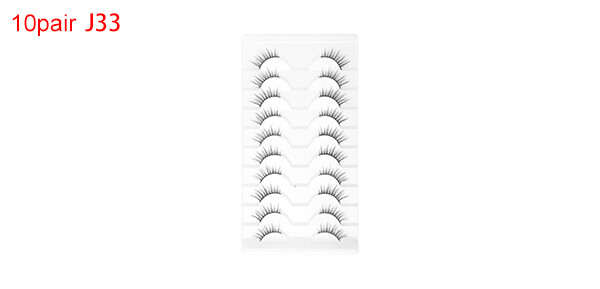 Dense False Eyelashes for Makeup Black J33 10 Pair