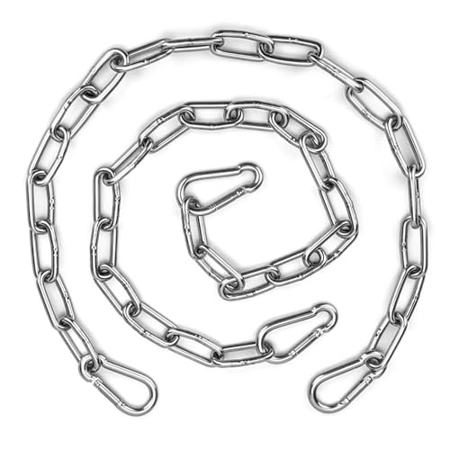 2 Pack Gate Chain Lock for Outdoor Fence with Carabiner, 5/32 x 24 Inch