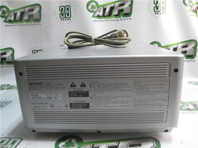 Sharp XG E1200U LCD Projector 49 Lamp Hours