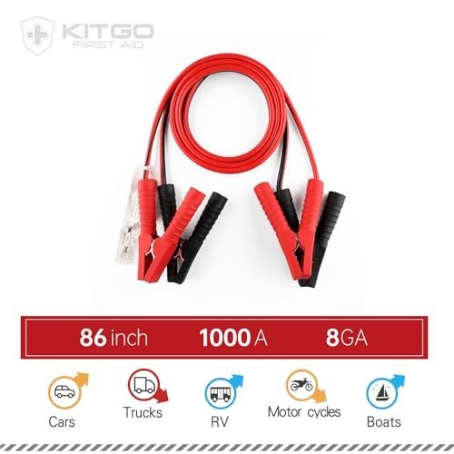 Emergency Car Kit - Roadside Assistance Essentials, Jumper Cables, Flashlight, S