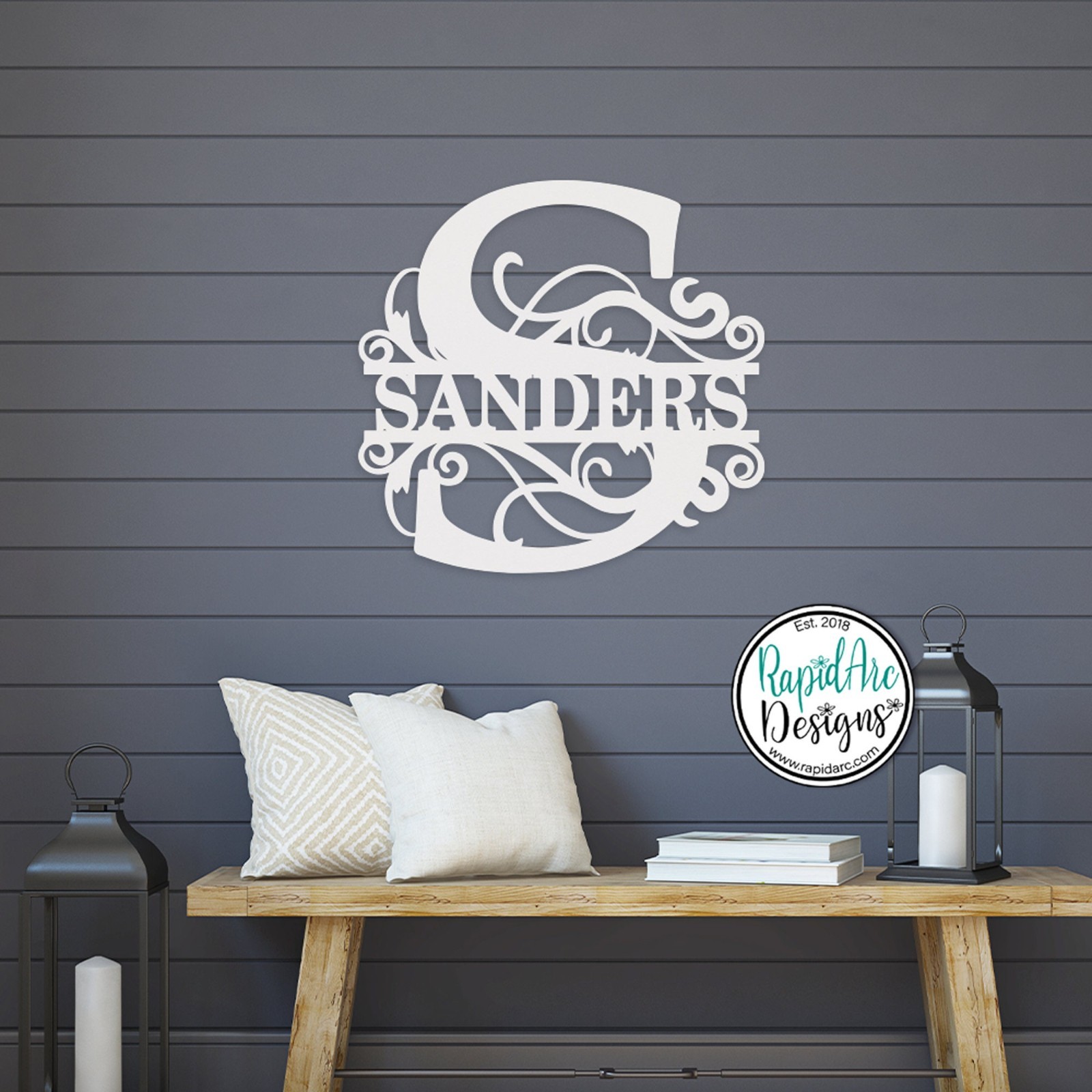 Last Name Sign, Monogram Wall Decor, Metal Wall Art, Custom Metal Signs