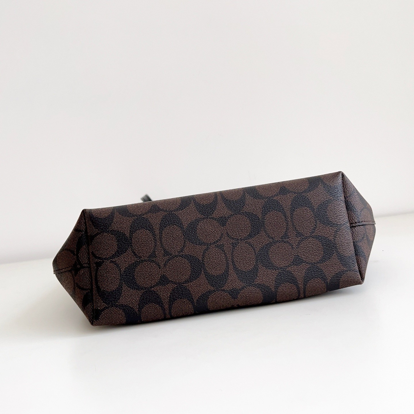 COA CU759 Small City Tote Signature Coated Canvas Black Brown Outlet Brand New