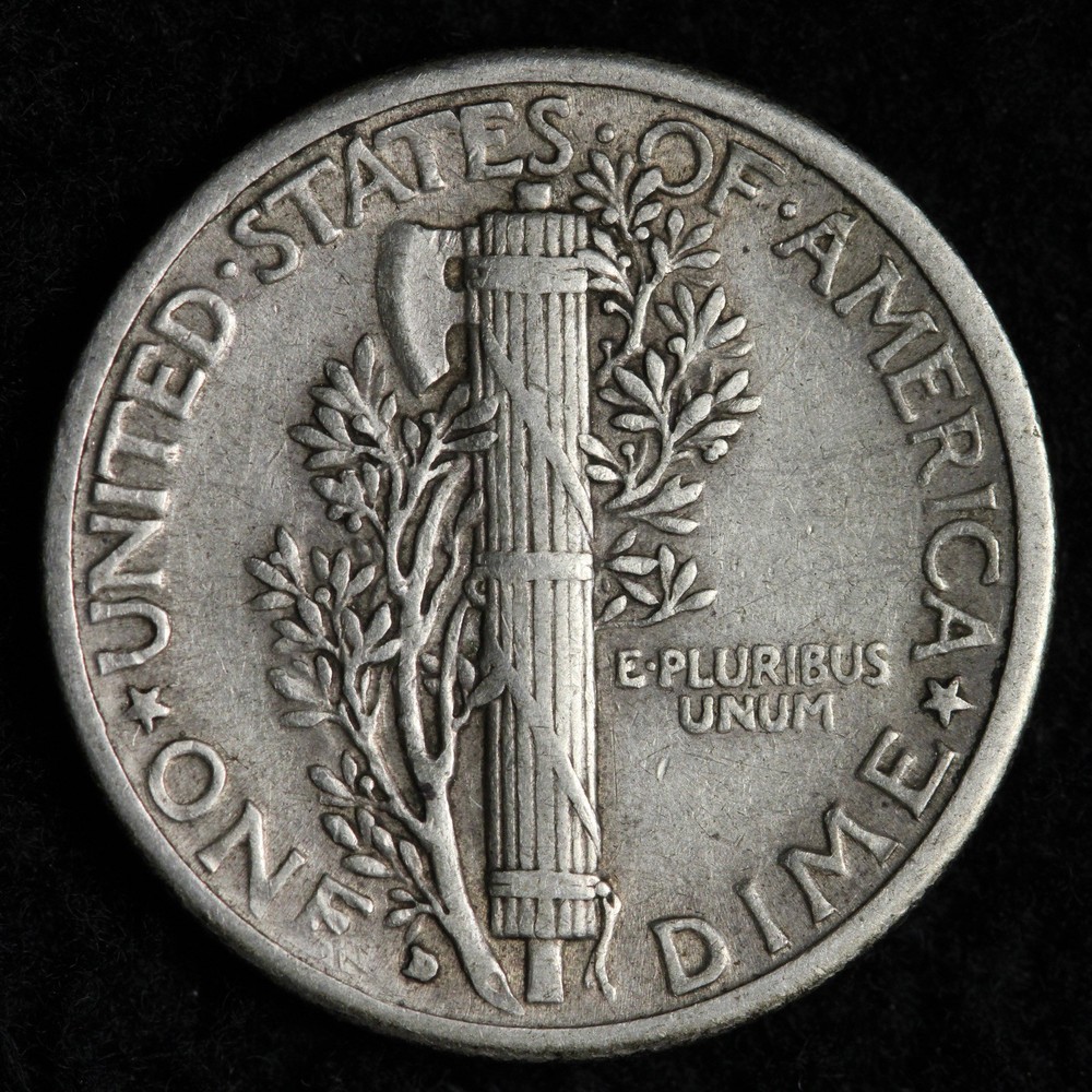 1934-D Mercury Silver Dime AU E255 VIMA