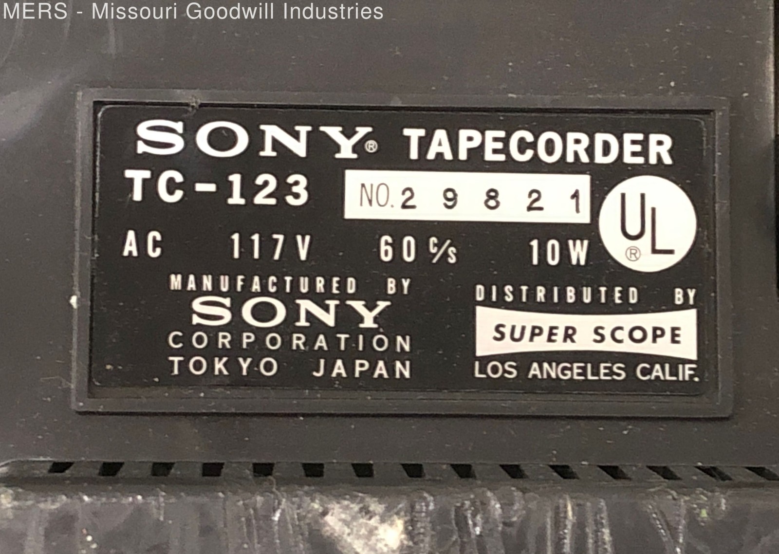 Vintage Sony TC-123 Tapecorder