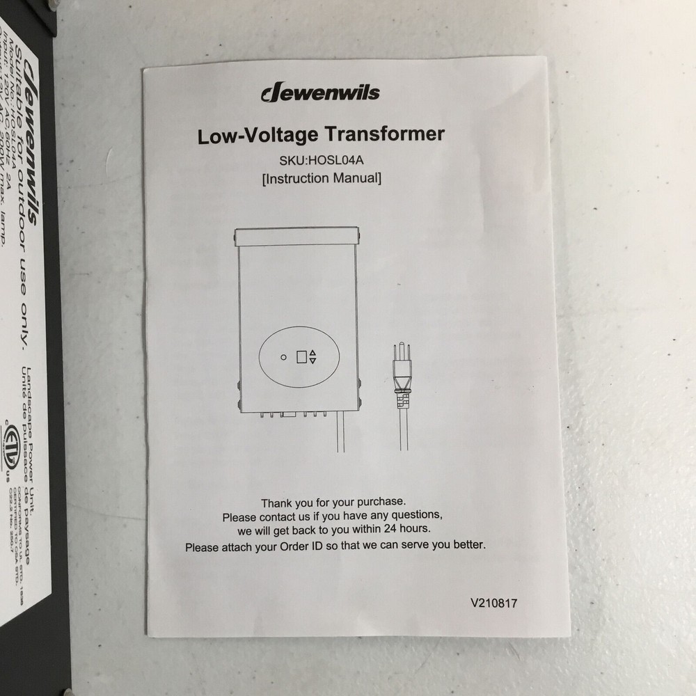 Dewenwils HOSL04A Black Low Voltage Countdown Timer 200Watt Transformer