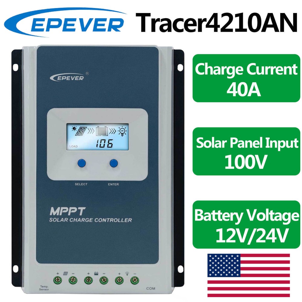New EPEVER 40A MPPT Solar Charge Controller Auto Identify Battery Voltage 12/24V