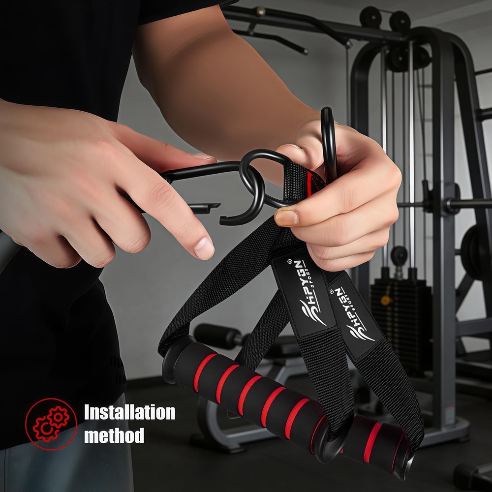 HPYGN Exercise Handles, Replacement Handles for Cable Machine, 1-Red