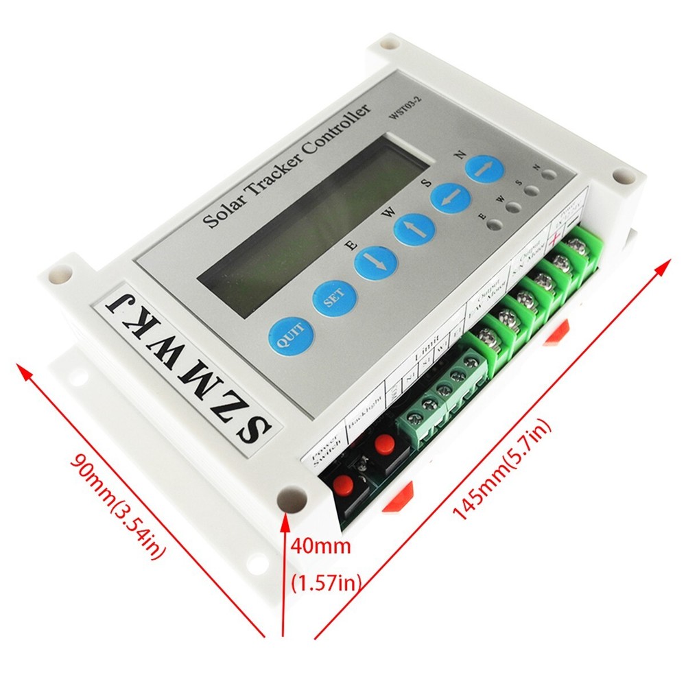 Solar Tracking Dual Axis Tracker LCD Electronic Controller W/ Wind Speed Sensor