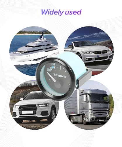 Water Temp Gauge,Car Accessories Universal 2"/52mm 12V Water Temp Meter,100