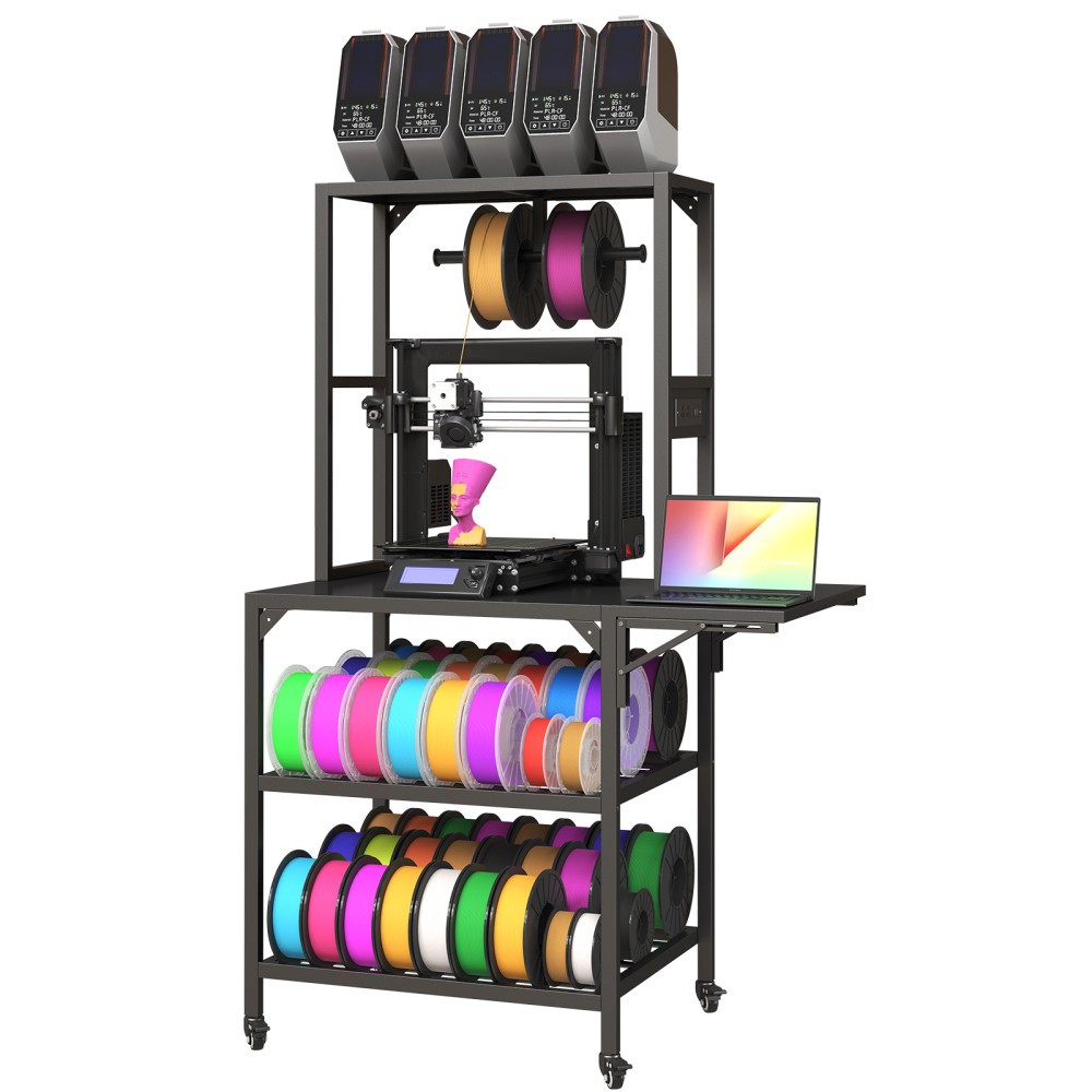 3D Printer Stand Heavy Duty - Sturdy 3D Printer Table with Filament Storage Rack