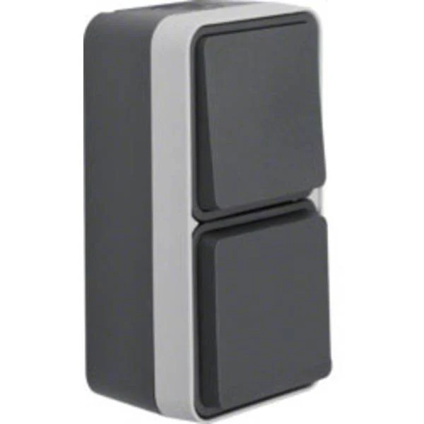 Berker 47803515 Surface Switch/Socket Combination W.1 Grey, Grey l