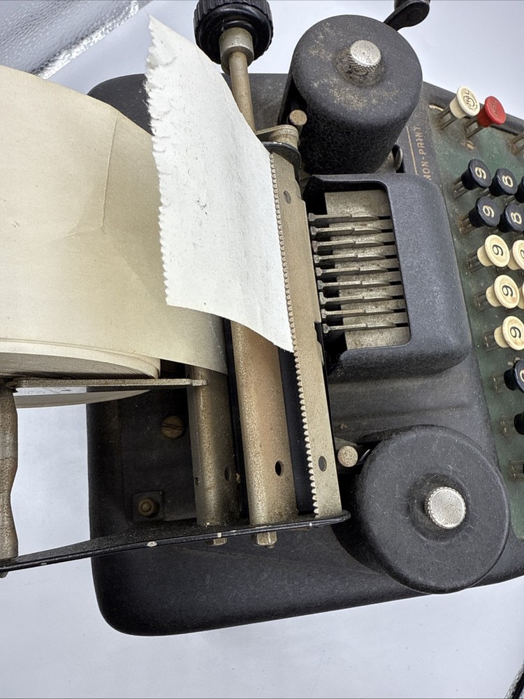 Vintage 1925 Burroughs Portable Adding Machine Register Keys Lever Work