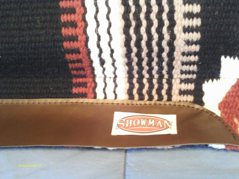 Saddle Pad Showman Memory Foam Aztec Pattern , Black,Tan Red and Cream,