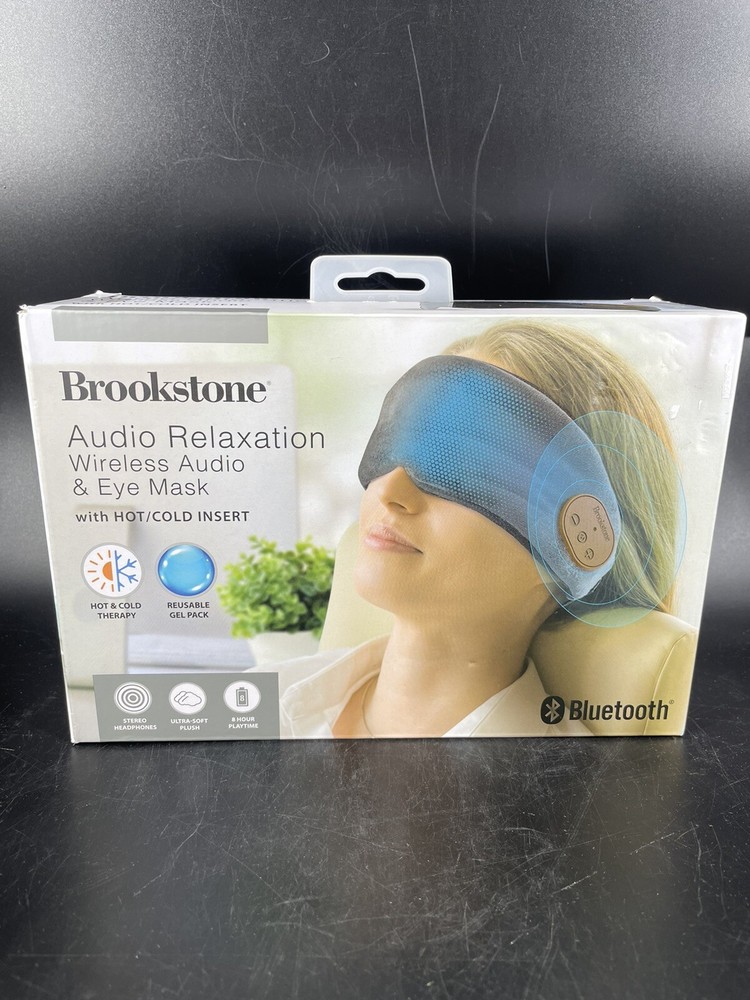 Brookstone Wireless Bluetooth Audio Relaxation Eyemask - New Box