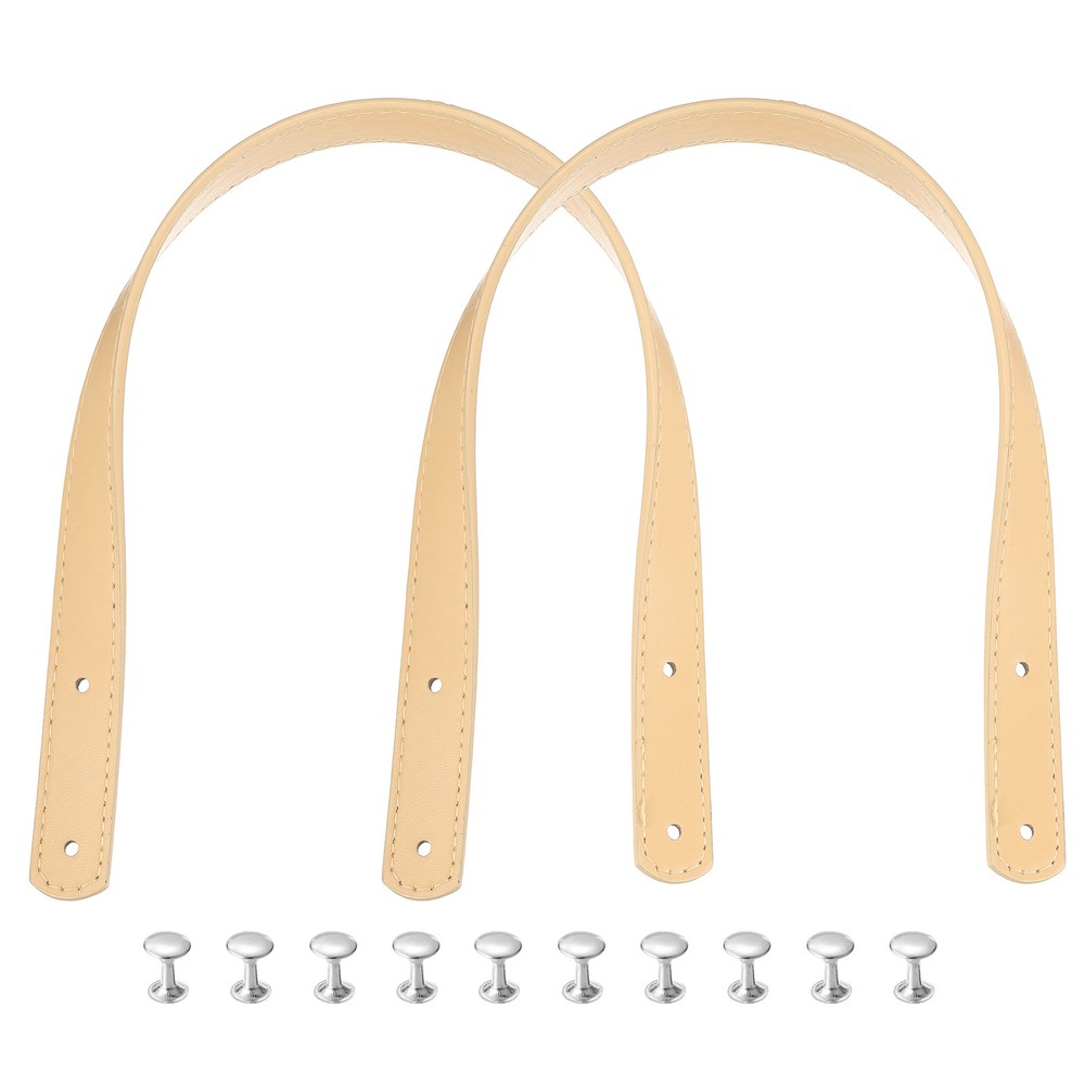 2pcs 18 Leather Purses Straps Handbag Belt Band Bag Handle Light Yellow