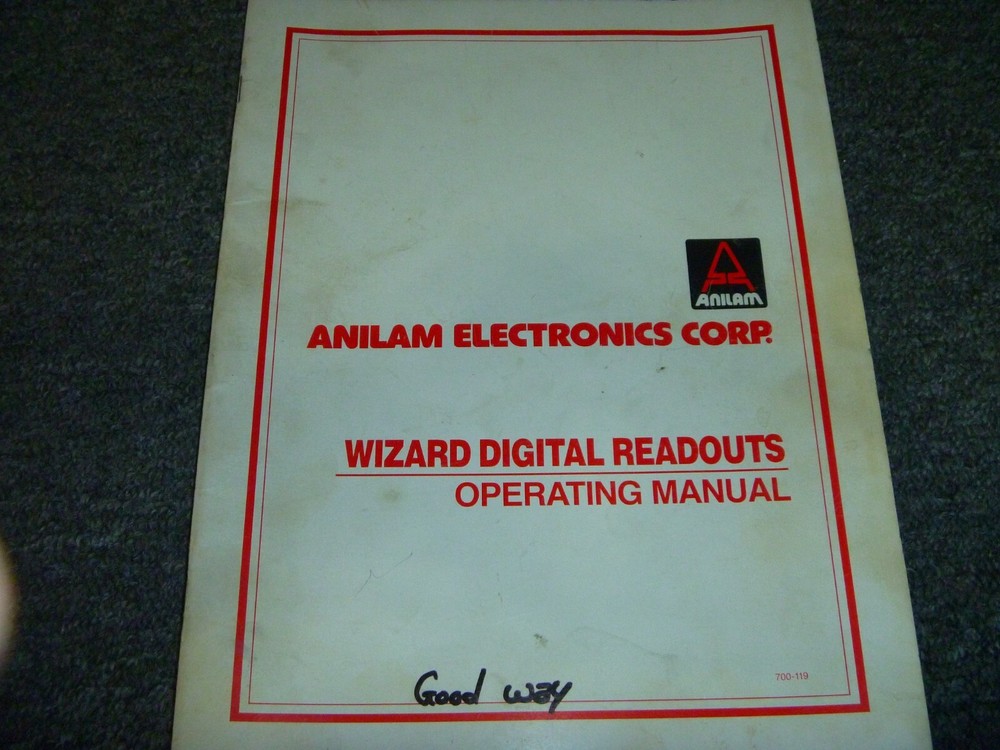 Anilam Model WIZARD Digital Readout Owner Operator Manual User Guide xz