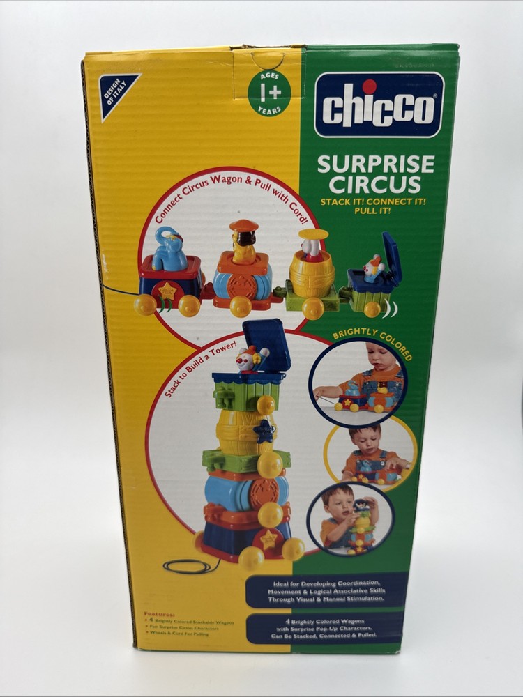 Chicco Surprise Circus - STACK IT! CONNECT IT! PULL IT! ~HTF~ NEW