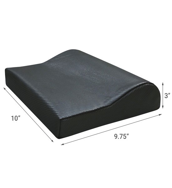 Contour Tanning Bed Pillow - Soft Vinyl Headrest with Neck Support - Lunar Black