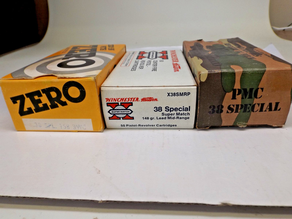 3 Empty Vintage Ammo Boxes Zero -- PMC -- Winchester -- No inserts 38 Special