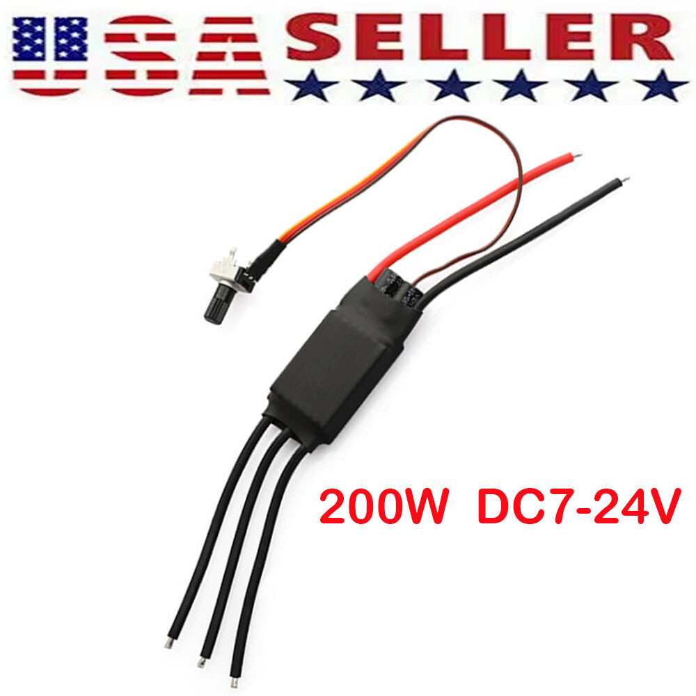 200W  DC 7-24V 3 phase Brushless Hall Motor Pump Driver ESC Speed Controller