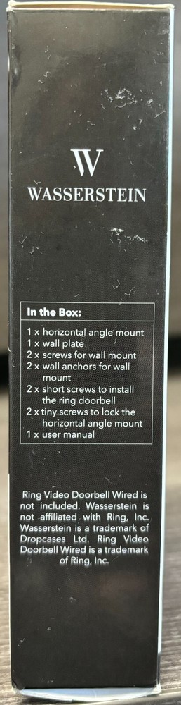 Horizontal Adjustable Angle Mount and Wall Plate for Ring Video Doorbell Wired