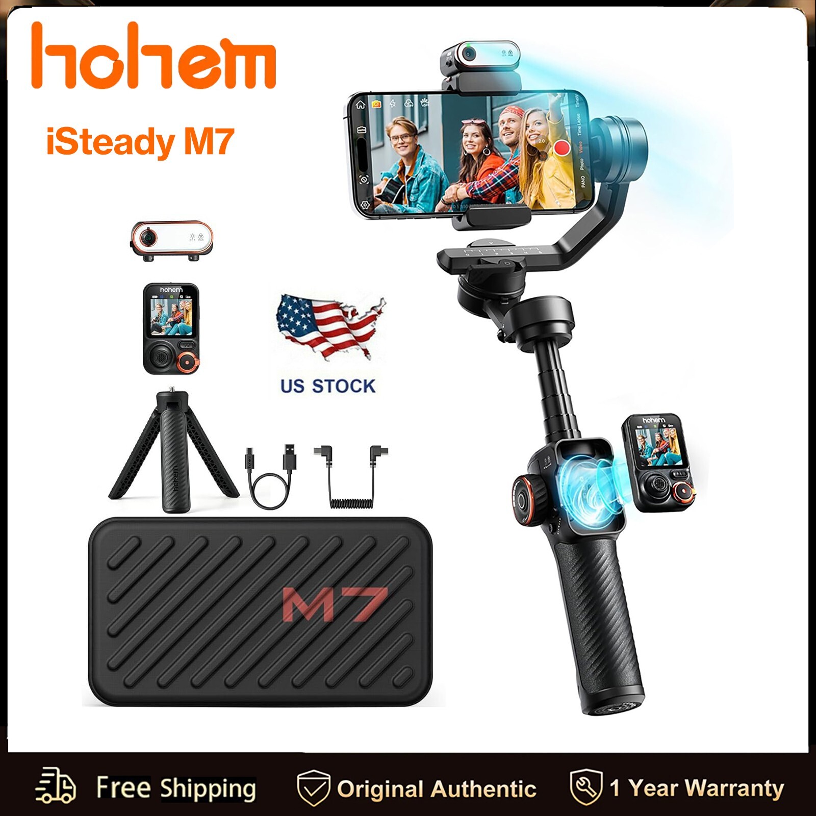 hohem iSteady M7 Gimbal Stabilizer for iPhone Phone Gimbal with AI Tracking