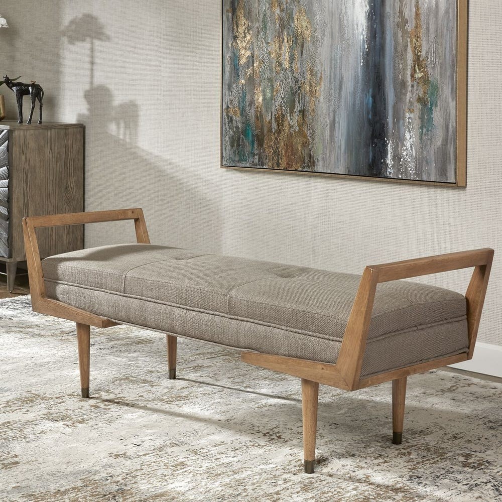 Uttermost 23388 Waylon Mid-Century Modern Bench