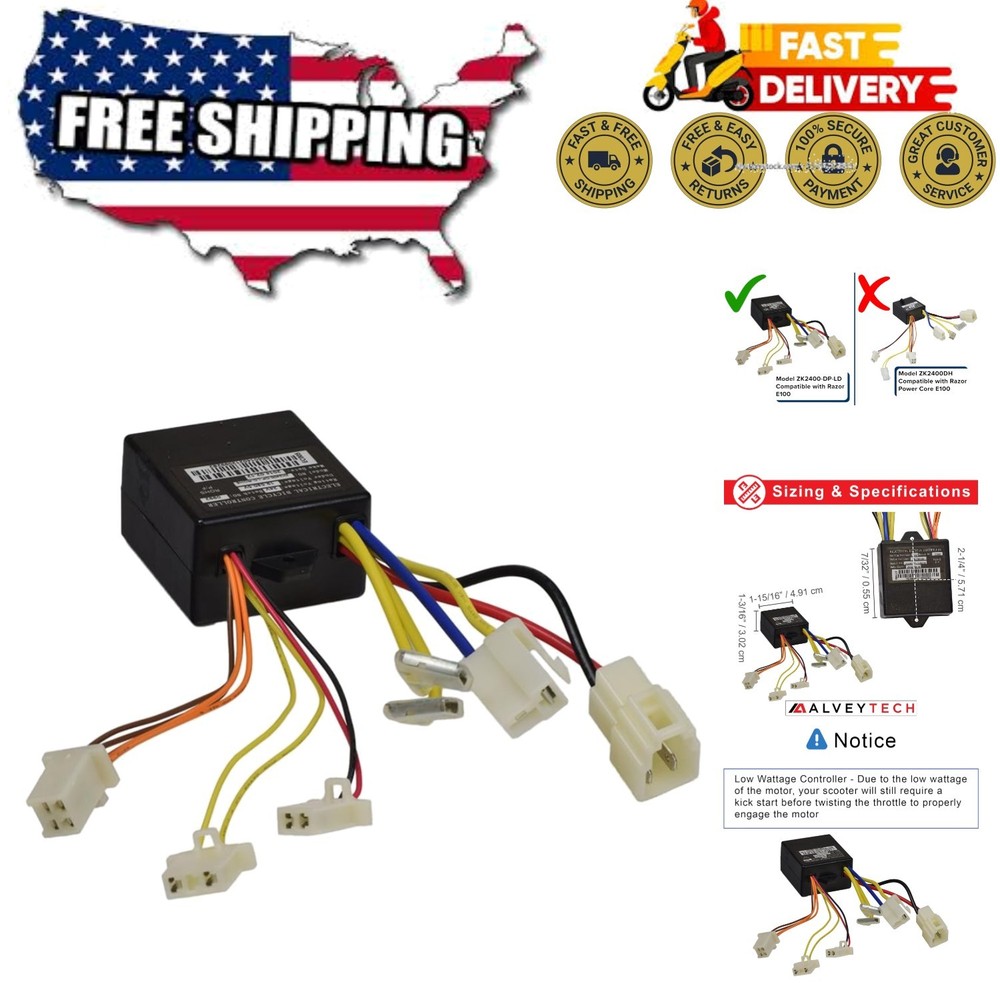 Easy Installation ZK2400-DP Controller with 4-Wire Throttle for Razor Models