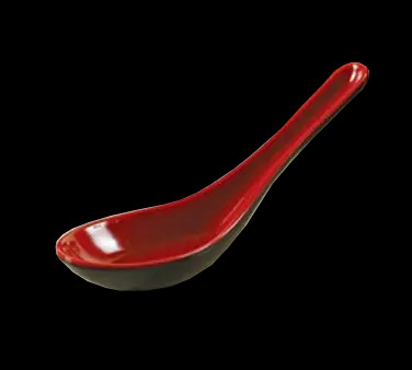 Yanco China CR-7001 Two-Tone Black/Red Melamine 5.5" Wonton Soup Spoon - 6 Doz