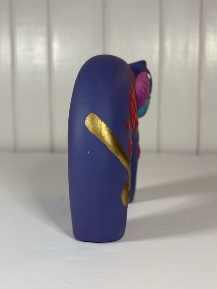 Laurel Burch Arching Ceramic Cat Purple