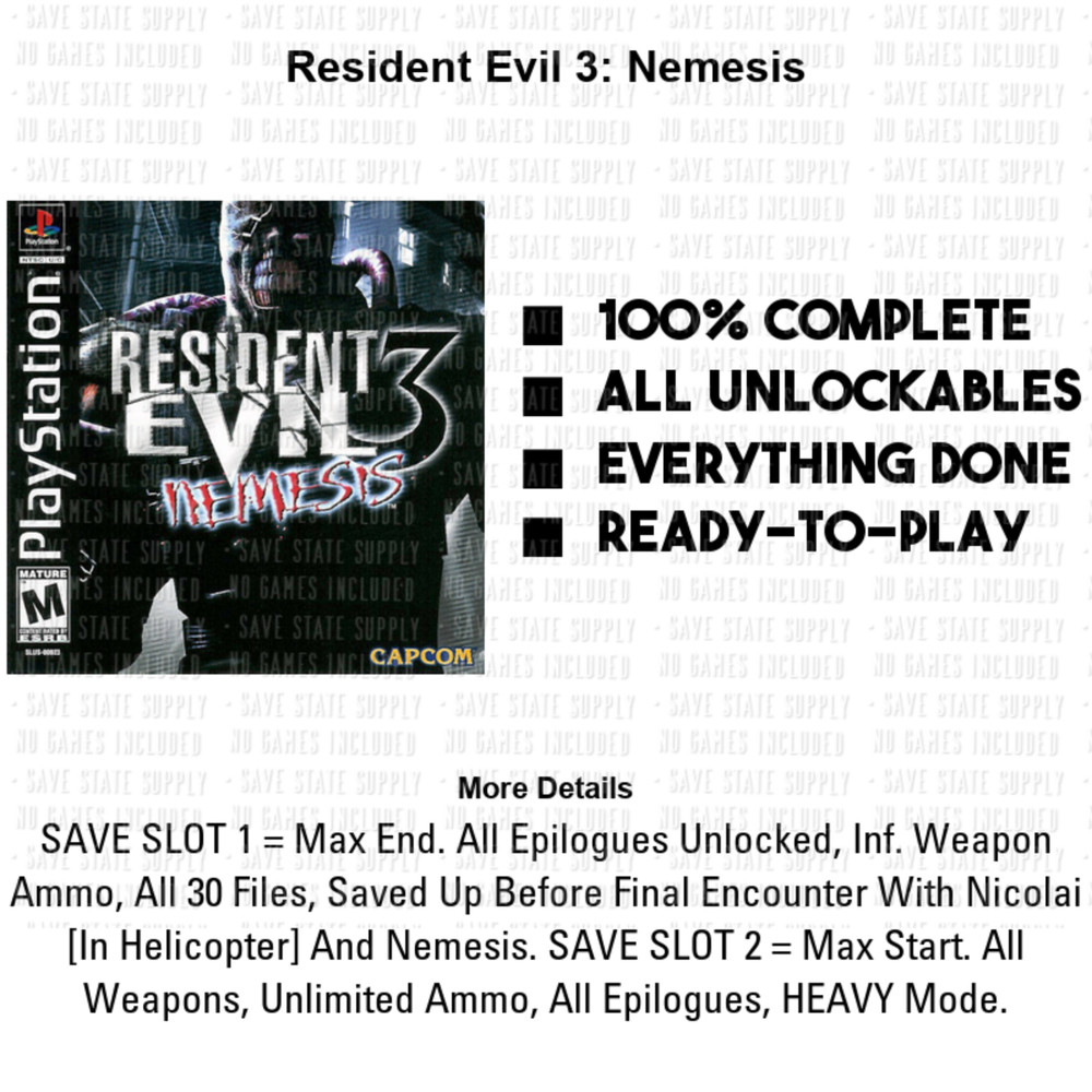 Resident Evil 2, 3, 4, 5, 6, OutBreak, Veronica PS2 PS3 Memory Card USB