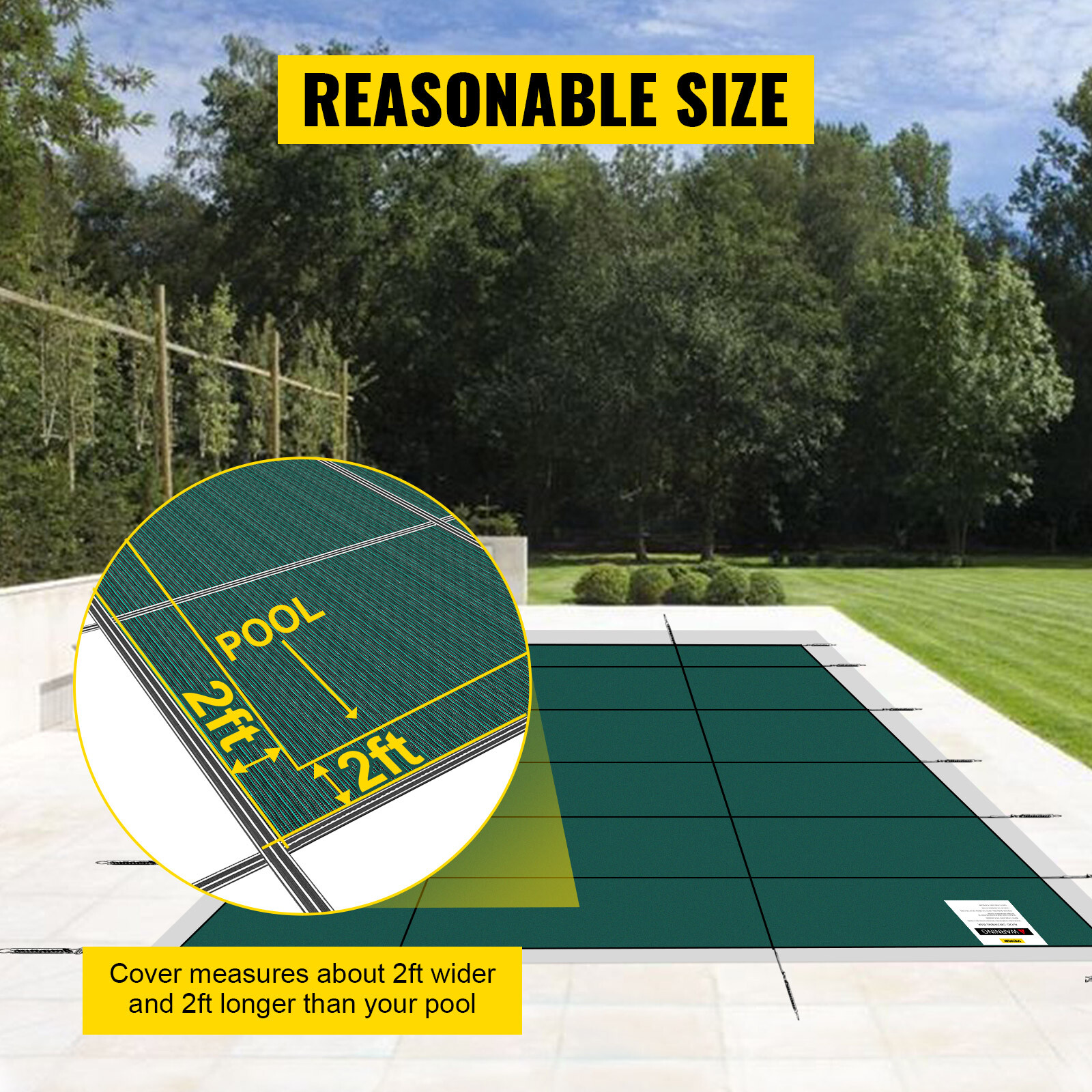 VEVOR Pool Safety Cover 20X40 FT Rectangular In Ground High Strength PP Outdoor