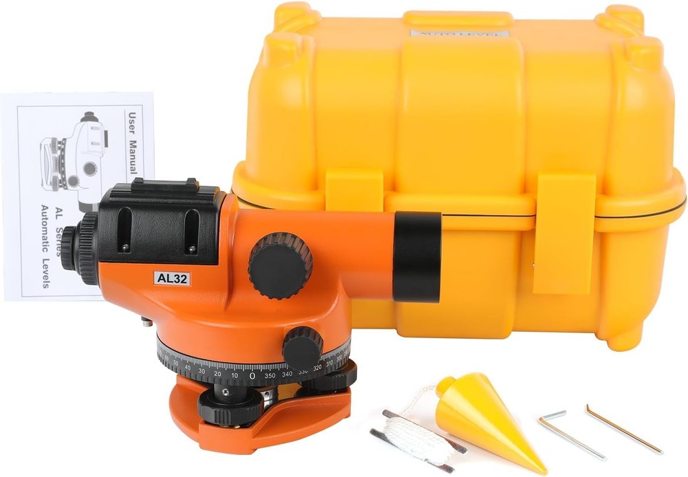 Automatic Optical Level 32X with -Leveling Magnetic Dampened Compensator and ...