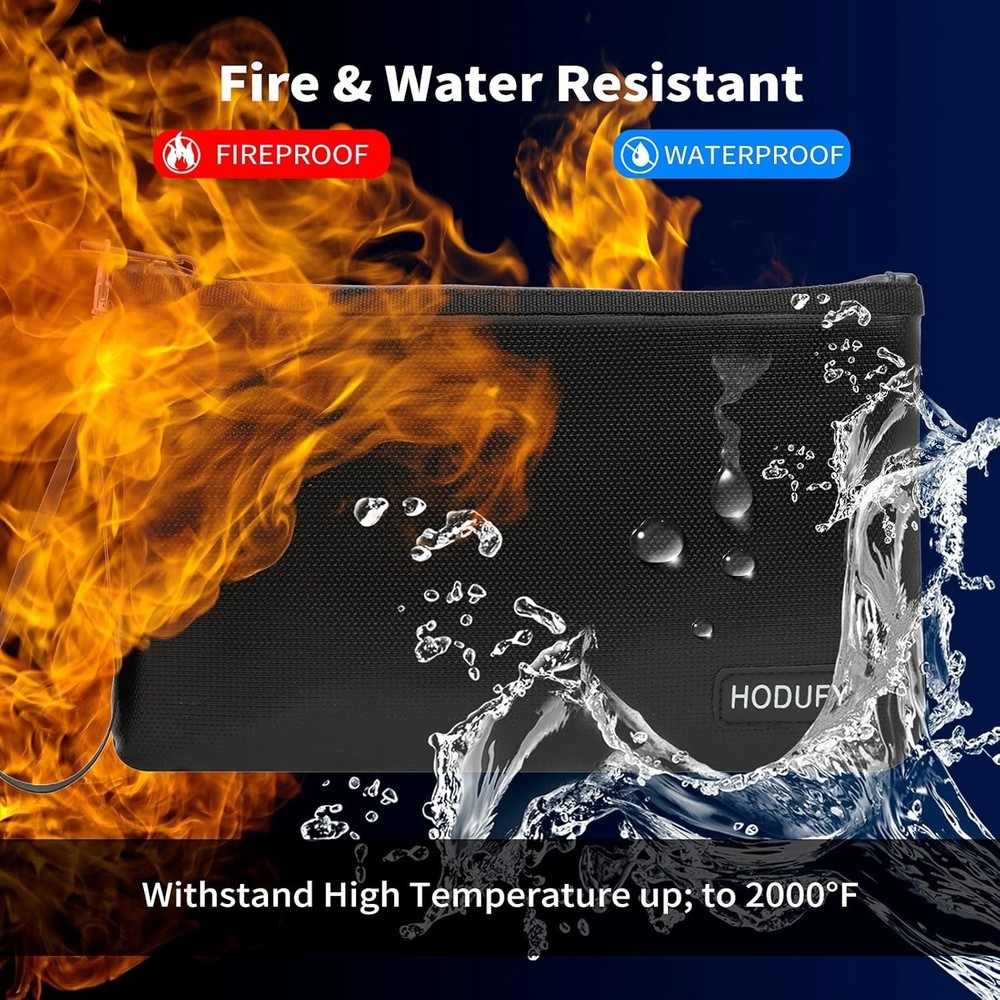 Black Fireproof Bag - Ultimate Waterproof Protection for Valuables