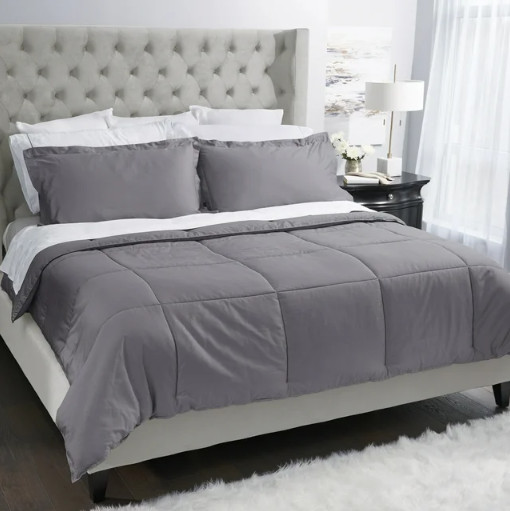 Covermade Easy Bed Making Down Alternative Comforter Pewter