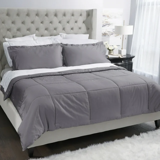 Covermade Easy Bed Making Down Alternative Comforter Pewter