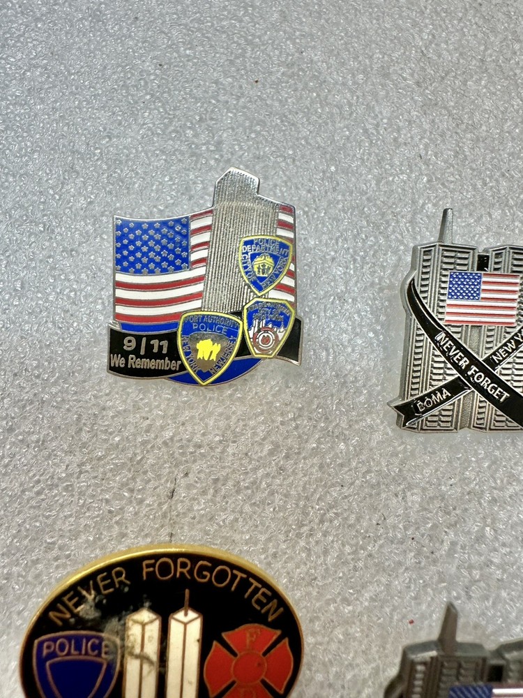 8 Assorted NYPD FDNY 9/11 Memorial Pins