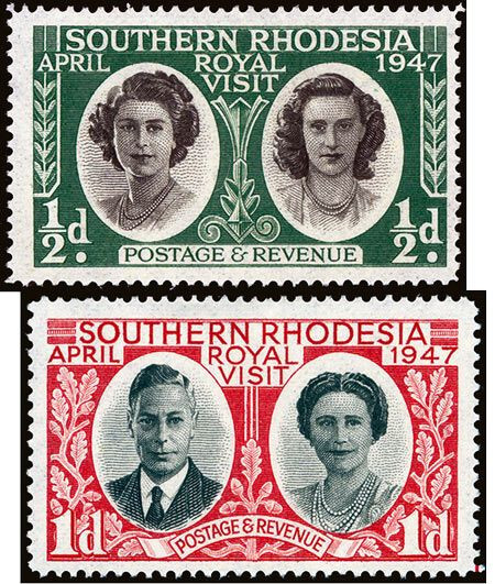 Southern Rhodesia #65 -66 Mint NH Complete 1947 Royal Visit Set KGVI