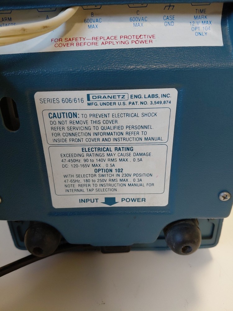 DRANETZ SERIES 606 UNIVERSAL DISTURBANCE ANALYZER With Printer