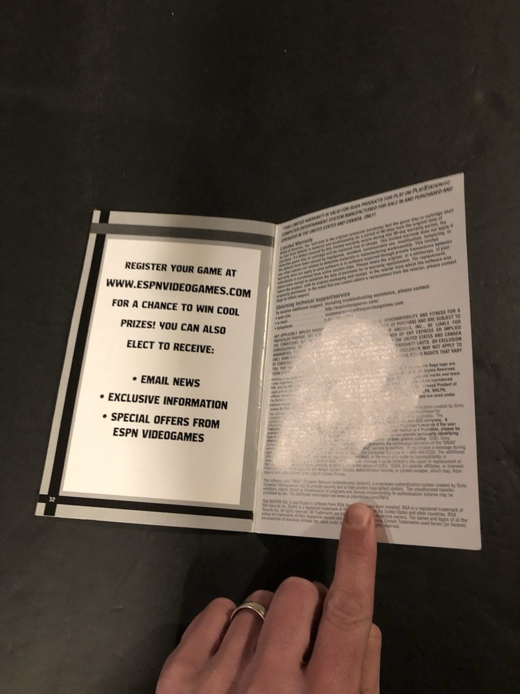 espn nhl 2k5 ps2 Manual only