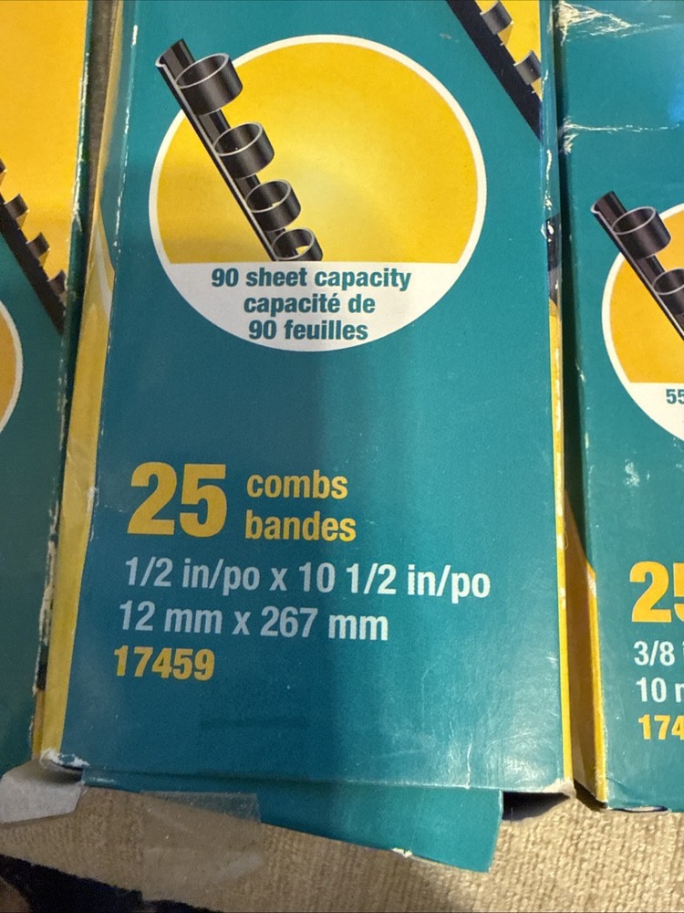 Staples Binding Combs Three Sizes For Use W All Plastic Comb Binding Machines