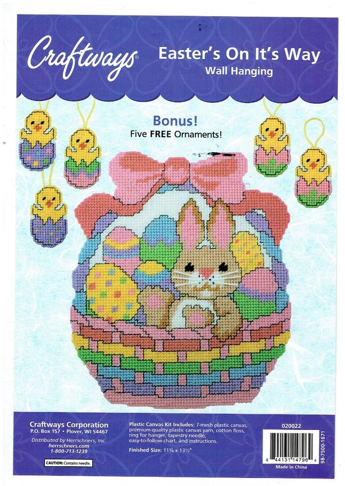 EASTER ON IT'S WAY  WALL HANGING  7ct plastic canvas PATTERN (#TF0254)