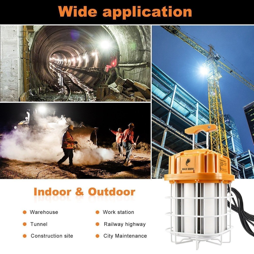 Led Temporary Work Light 100W, Linkable Warehouse High Bay Construction Lights