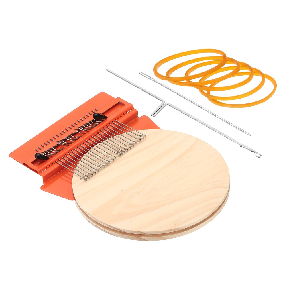 21 Hooks Mini Weaving Machine Kit, Weave Tool with Accessories, Orange Style 2