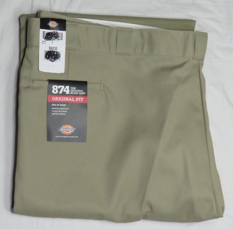 DICKIES MEN'S 56x30 KHAKI 874 ORIGINAL TWILL CLASSIC 874KH NEW NWT