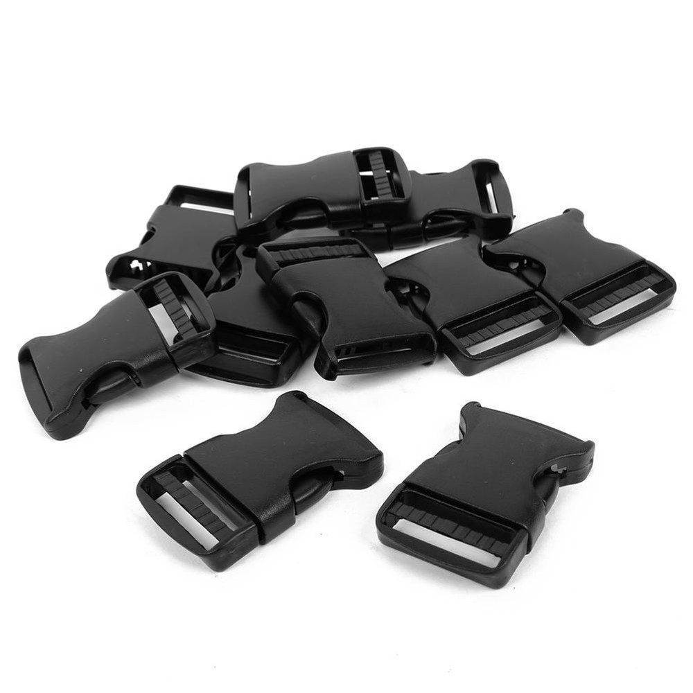 1 Inch Black Flat Heavy Duty Adjustable Side Plastic Backpack Release Buckles