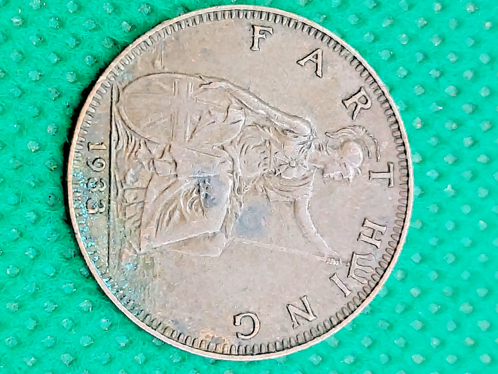 british farthing coin 1933