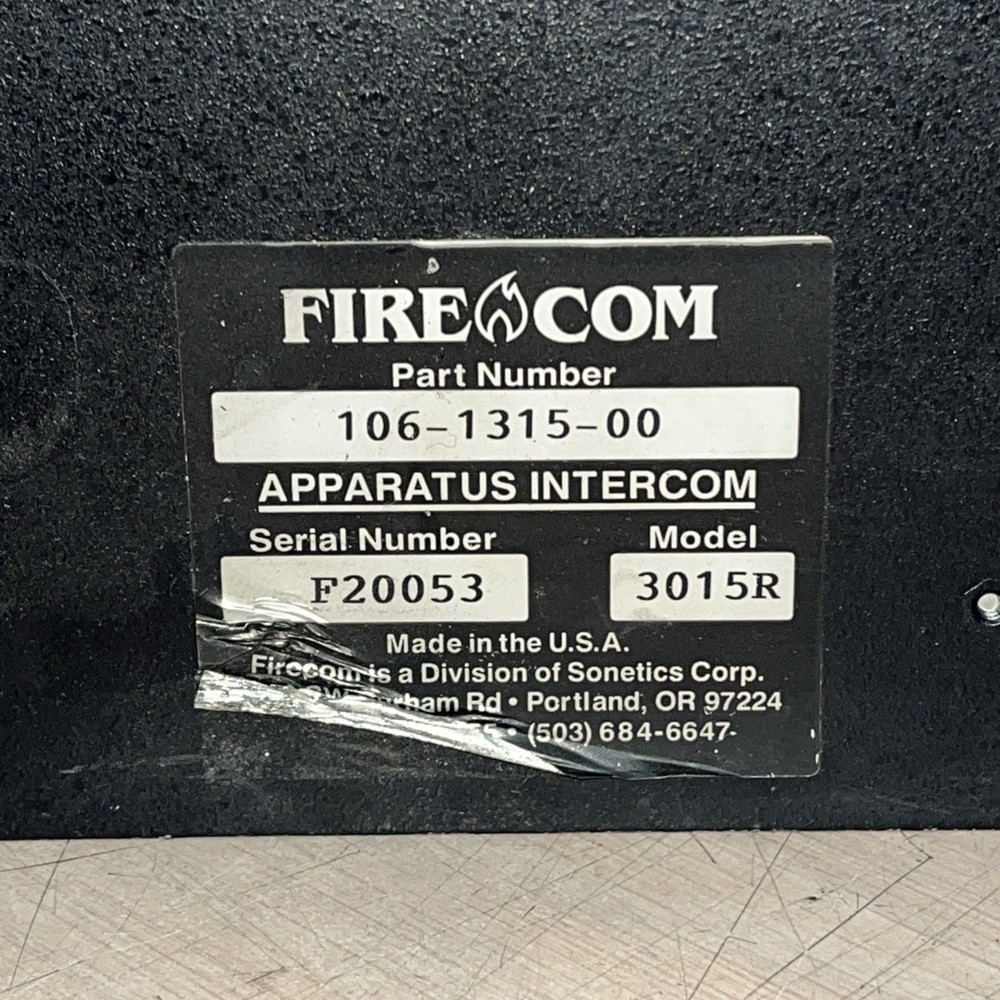 FIRECOM 3015R INTERCOM SYSTEM